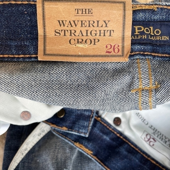 RALPH LAUREN WAVERLY CROPPED EMBELLISHED JEANS SIZE 26 NWT - Picture 4 of 10